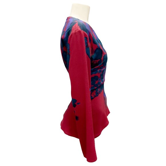 Altuzarra Burgundy Multi Crepe Top - Picture 2 of 6